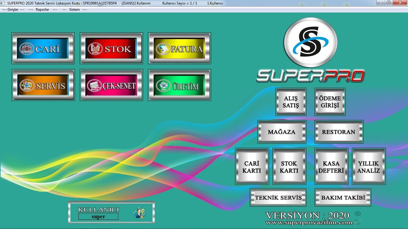 SuperPRO ekran görüntüsü 2 — satış, stok ve raporlama