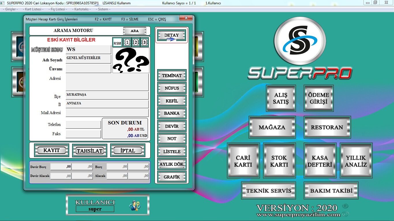 SuperPRO ekran görüntüsü 3 — satış, stok ve raporlama