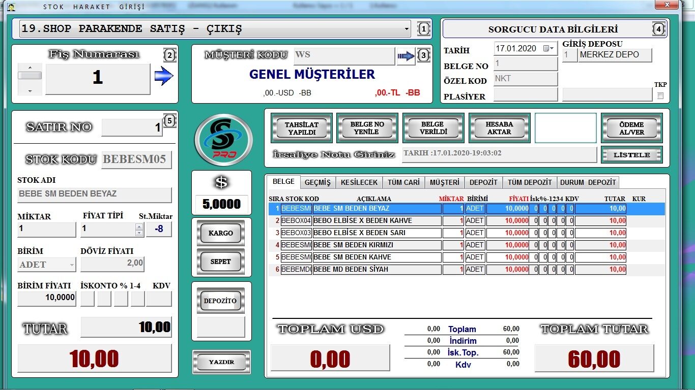 SuperPRO ekran görüntüsü 7 — satış, stok ve raporlama